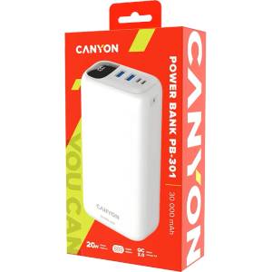 CANYON Външна батерия Canyon CNE-CPB301W Бяла 30000 mAh (CNE-CPB301W Бяла 30000 mAh)