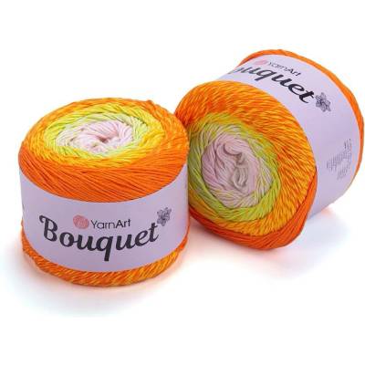 Yarn Art Bouquet 714 oranžová žlutá bílá
