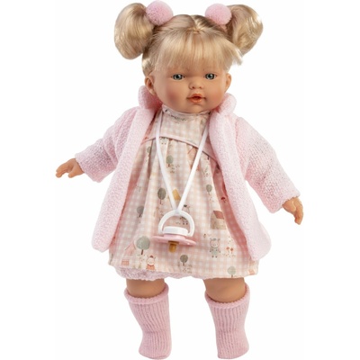 Llorens 33168 ROBERTA realistická panenka se zvuky a měkkým látkovým tělem 33 cm