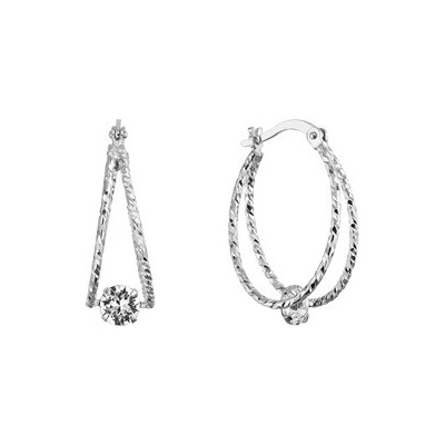 Evolution Group Stříbrné náušnice vzorované kruhy se Swarovski krystalem 31324.1