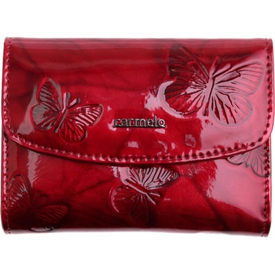 Carmelo dámska kožená peňaženka 2117 M Red motýliky