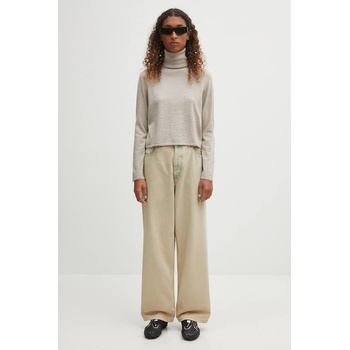 MM6 Maison Margiela Вълнен пуловер MM6 Maison Margiela в бежово от лека материя с поло S52HA0296. M13133.806M (S52HA0296.M13133.806M)