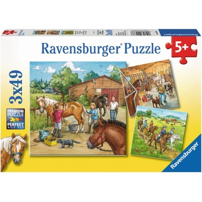 Ravensburger Deň s koňmi 3 x 49 dielov