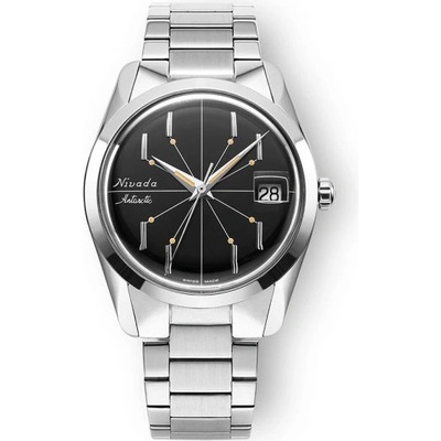 Nivada Grenchen Antarctic Spider Black Bracelet Flat Link