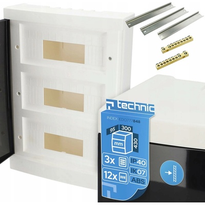 EDO Technic Rozvaděč Elektrická skříňka N/T 36M (3x12) ABS IP40 IK08