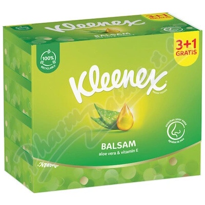 KLEENEX Papierové vreckovky 3-vrstvové Balsam Box 4 x 64 ks