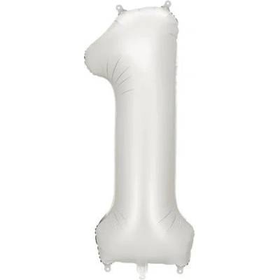 Party Deco Матиран Фолиев Балон Цифри Сребро 86 см - 1 (fb1s-1-018)