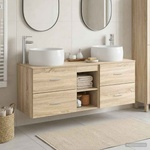 vidaXL Комплект мебели за баня 3 бр. Дъб сонома 49, 5 x 44, 5 x 66 см (3405925)