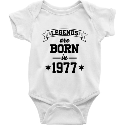 Legends are born in Body dojčenské s krátkym rukávom biele