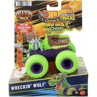 Mattel Hot Wheels Monster Trucks Attack Pack Wreckin Wolf
