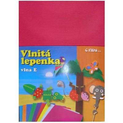 Barevná vlnitá lepenka B4 10ks růžová