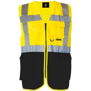 Korntex hi-vis kxmf berlin / Светлоотразителна многофункционална жилетка - жълто/черно xl (76kxmf98304)
