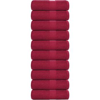 vidaXL Кърпи за гости FROGN 10 бр. бордо 30x50 см 360 г/м2 (136733)