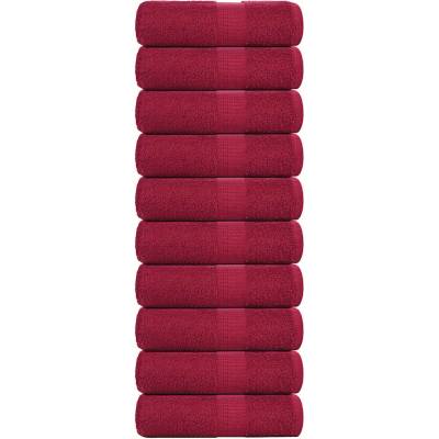 vidaXL Кърпи за гости FROGN 10 бр. бордо 30x50 см 360 г/м2 (136733)