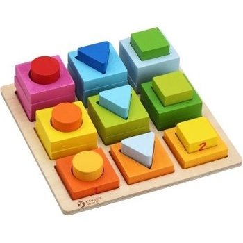 Classic world - Дървена игра - Геометрични блокчета (3538_1)