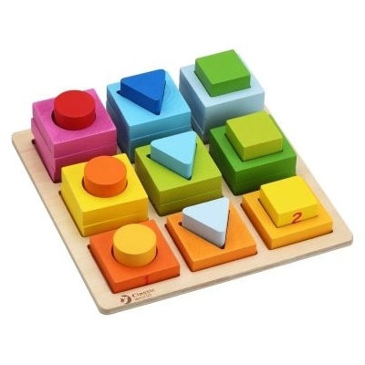 Classic world - Дървена игра - Геометрични блокчета (3538_1)