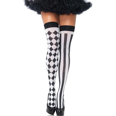 Leg avenue - leg avenue hosiery Leg avenue - black/white arlequin high socks