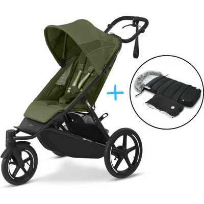 Cybex Avi Spin Moss Green 2025 + fusak a rukávnik JOMK Northern Black