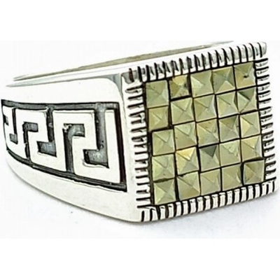 Zlato-Minerály Stříbrný prsten markazit ST05750sd56