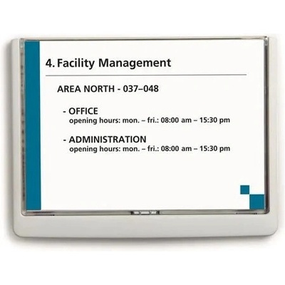 DURABLE Informačná tabuľka, 148,5x210 mm, DURABLE "CLICK SIGN", biela