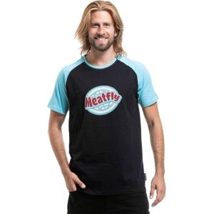 Meatfly мъжка тениска Ozzy Raglan Dark Cyan / Black Meatfly | Cheren | МЪЖЕ | S