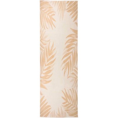 vidaXL Градински плоскотъкан килим, 80x250 см, на листа (340856)