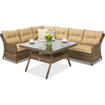 Garden Point Toledo Comida 5 Ъглова градинска точка кафяви градински мебели technorattan (GAP120-ANG5)