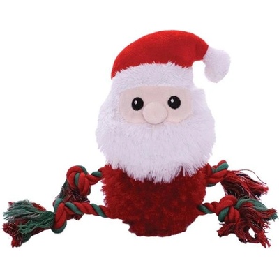 Happy Pet Europe Hračka plyš+provaz Fluffy Ropee Santa 27 cm