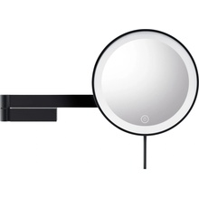 Zvětšovací kosmetické zrcátko 5x Linea s LED podsvícením nástěnné černé