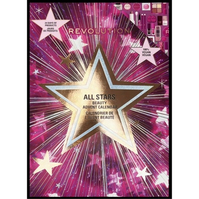 ADVENTNÝ KALENDÁR REVOLUTION All Stars s 24 produktmi na líčenie