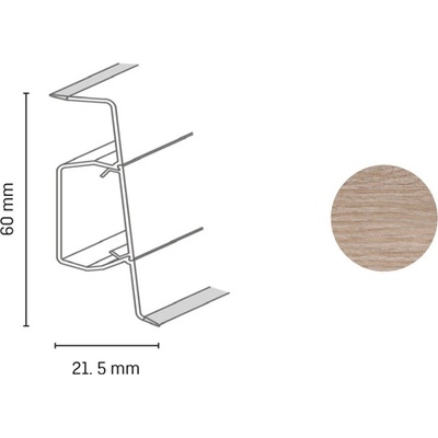 Döllken Profiles Lišta Q SLK 60 60x21,5mm 2,5 m