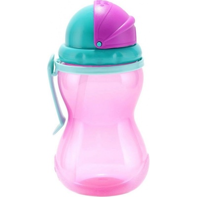 Canpol babies Fľaša športová sa slámkou- ružová 370 ml