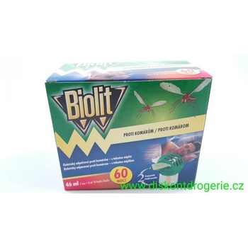 Biolit Elektrický odpařovač s tekutou náplní proti komárům 45 nocí 27 ml