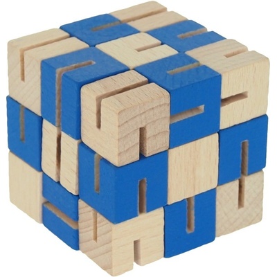 MIK TOYS Dřevěný hlavolam MAMBA modrá