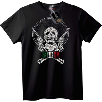 NOONEBRAND Тениска Череп Оръжия Мексико - L, Black