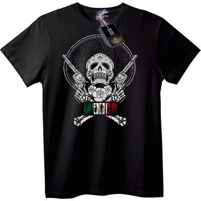 NOONEBRAND Тениска Череп Оръжия Мексико - L, Black