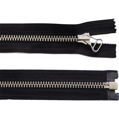 Kovový zip no.5 rozepínací 45cm černý (stříbrné zoubky) - více variant Barva: Taháček 2 Průvlek