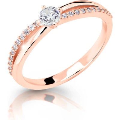 Cutie Jewellery Nežný trblietavý prsteň z ružového zlata Z6728 2837 10 X 4