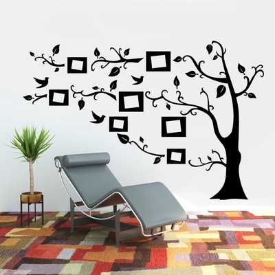 Wrapino vinylová samolepka na zeď Strom s rámečky na fotografie, rozměry 150x100cm – Zboží Dáma