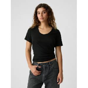 GAP Тениска GAP от лен GAP | Cheren | ЖЕНИ | XS