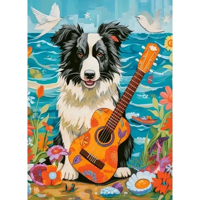 Castorland - Puzzle Collie, Guitar and the Sea - 100 piese