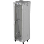 Lanberg Комуникационен шкаф Lanberg FF01-6642-12SL, 19", 42U, 212.1 x 60 x 60 cm, товароносимост до 1200кг, термостат, сребрист (FF01-6642-12SL)