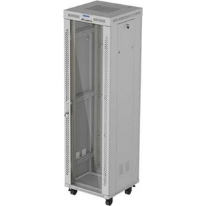 Lanberg Комуникационен шкаф Lanberg FF01-6642-12SL, 19", 42U, 212.1 x 60 x 60 cm, товароносимост до 1200кг, термостат, сребрист (FF01-6642-12SL)