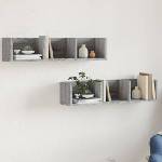 vidaXL Стенни шкафове 2 бр сив сонома 75x18x16, 5 см инженерно дърво (840440)