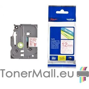 Image 1 of Brother Tape Red on Clear Brother TZ-132