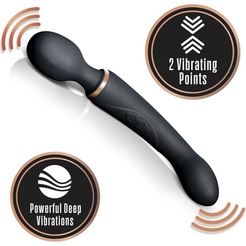SuperLove Double Pleasure Wand Vibrator Black
