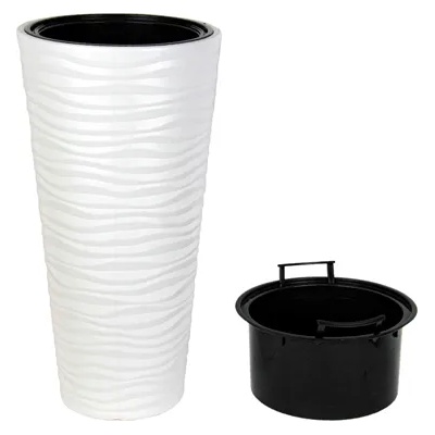 Serinova SERINOVA-Кашпа Ø40xh80cm 13.7L БЯЛА (KVT3) - 3части (0150349)