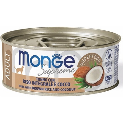 Monge Supreme Adult tuňák s hnědou rýží a kokosem pro kočky 80 g
