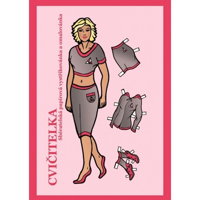 Cvičitelka sběratelská papírová vystřihovánka a omalovánka