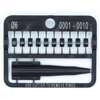 E-Z Split Ring Kroužky číselné, 6 mm/ černé 1-10